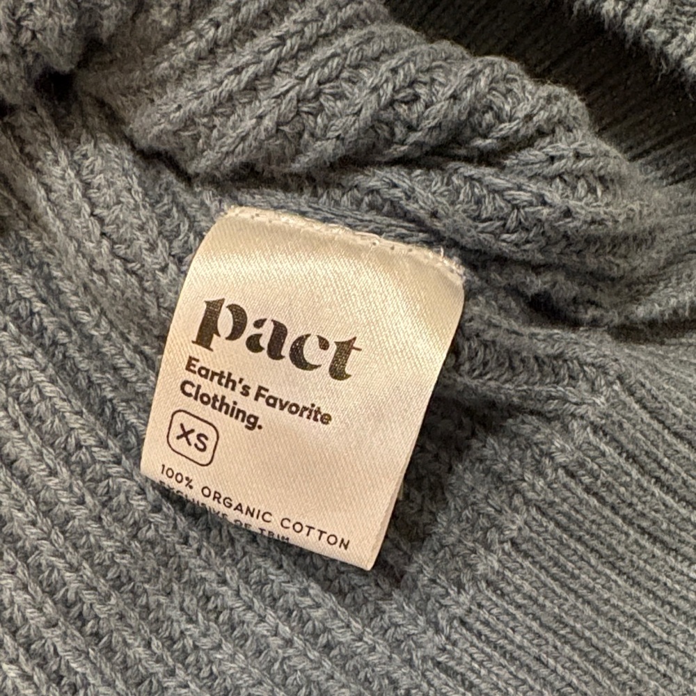 Pact Women's blue collar Sweater 100% organic cotton - Picture 5 of 15